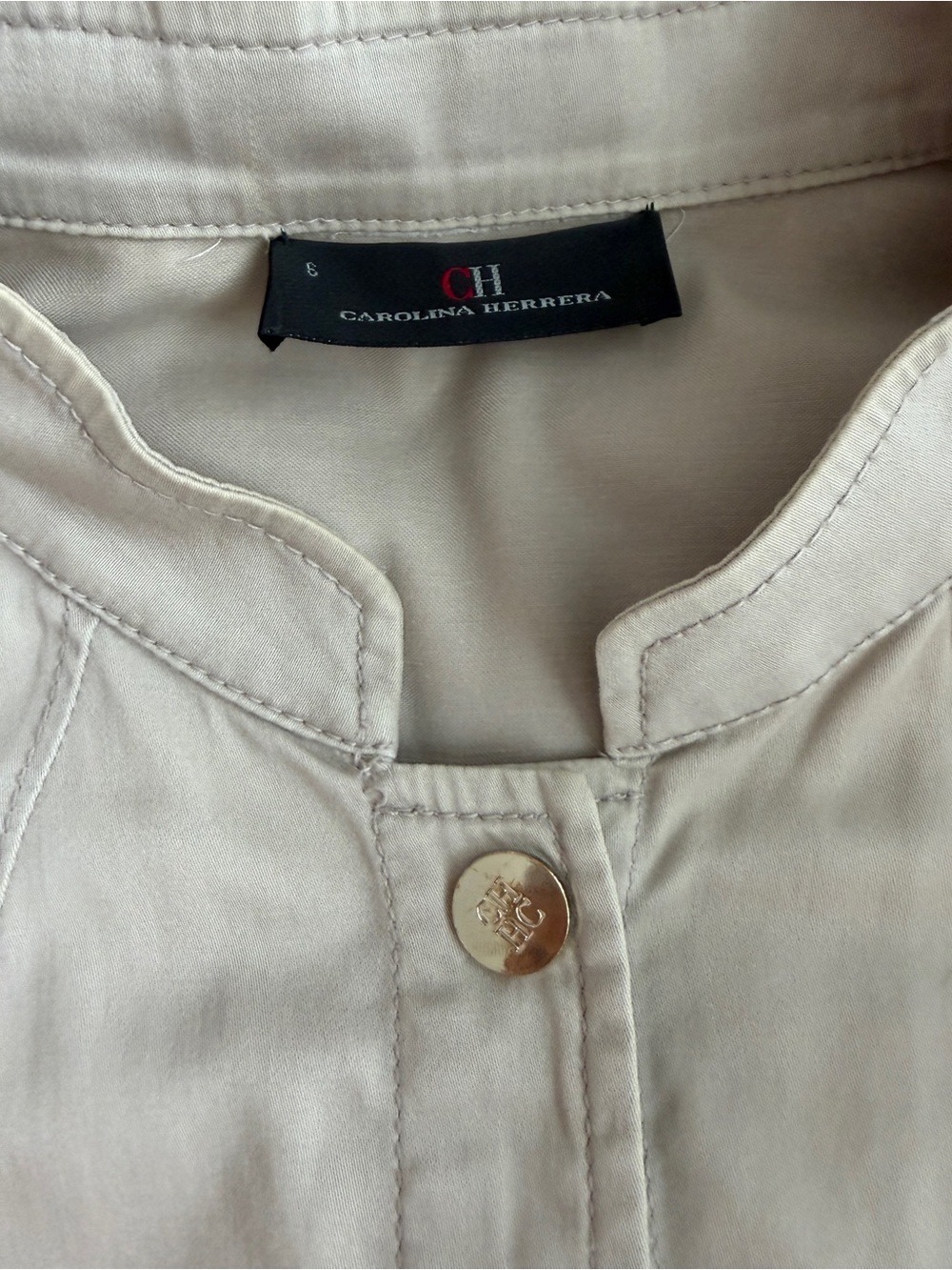 Carolina Herrera Utility Jacket in Beige Cotton - Picture 4 of 9